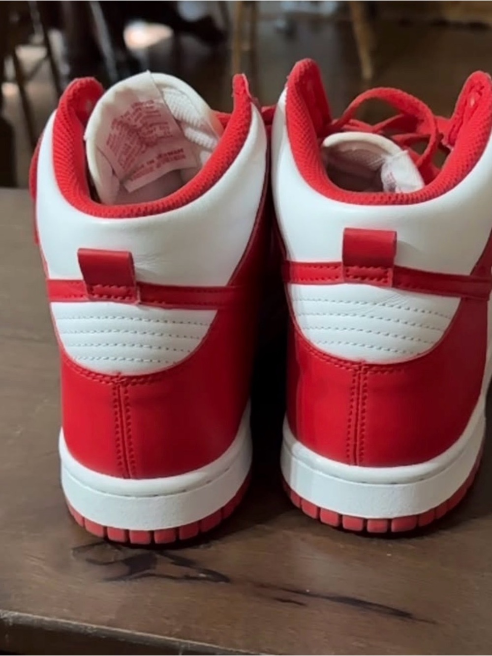 Nike Red and White Mid-Top Sneakers - Picture 3 of 4